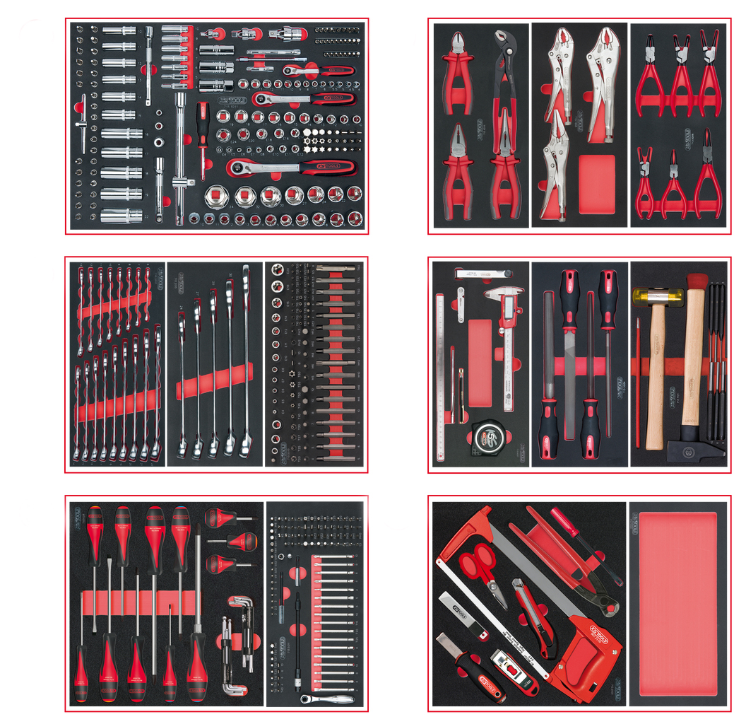 Composition d'outils 6 tiroirs pour servante 455 pièces KS TOOLS - 714.0452