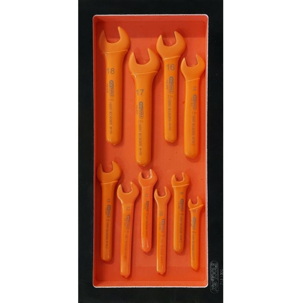 Servante ULTIMATE 7 tiroirs orange équipée de 44 outils isolés et d'une pince ampèremétrique KS TOOLS - 819.7045