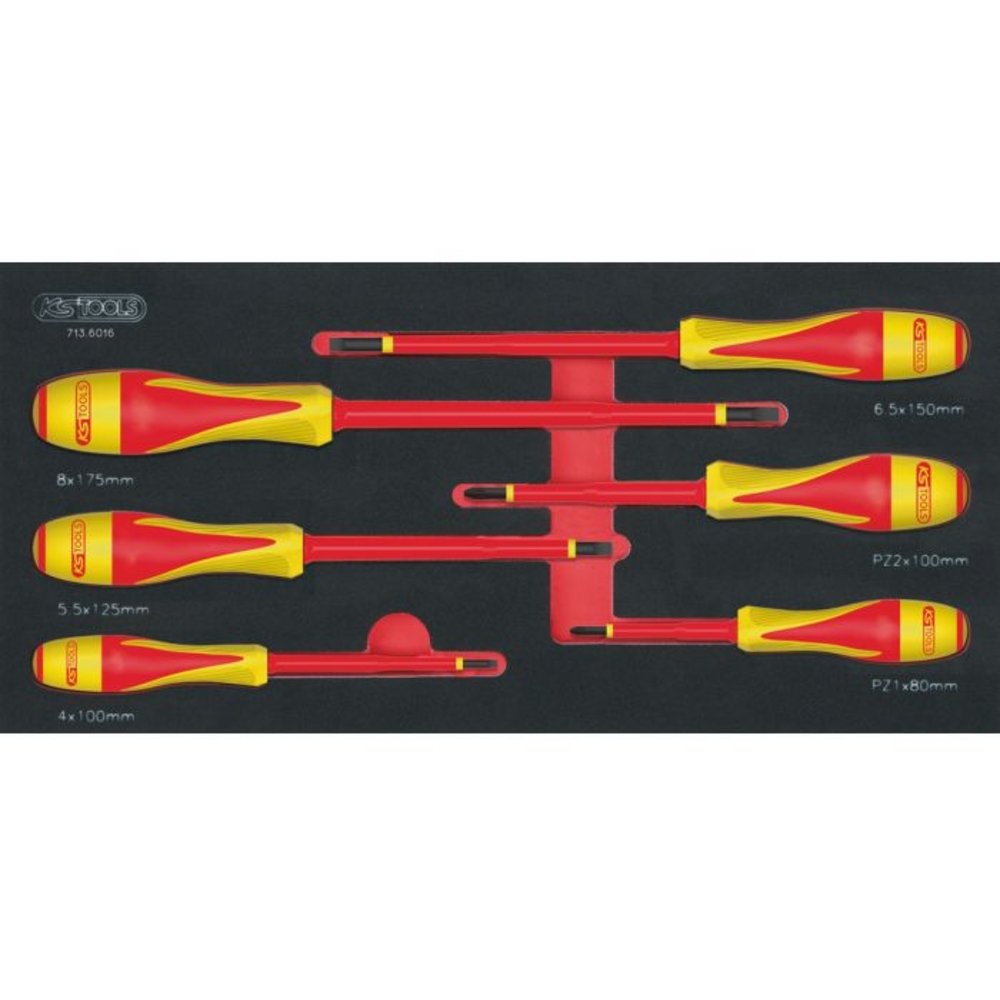 Servante ULTIMATE 7 tiroirs orange équipée de 44 outils isolés et d'une pince ampèremétrique KS TOOLS - 819.7045