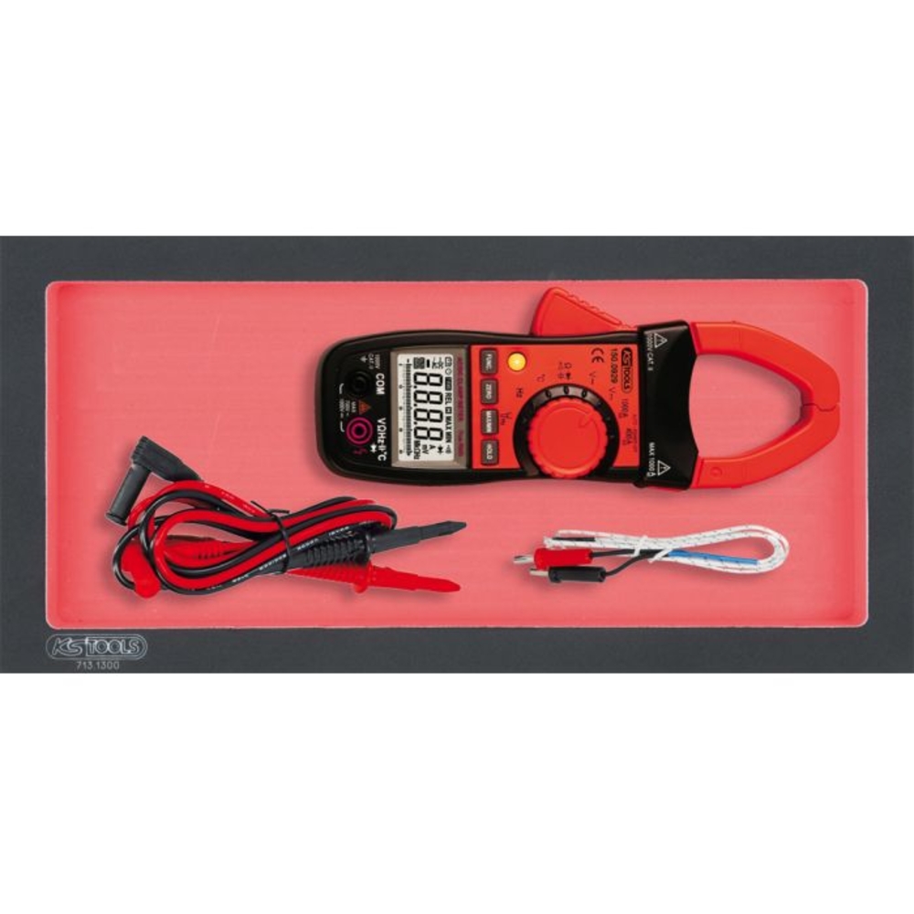 Servante ULTIMATE 7 tiroirs orange équipée de 44 outils isolés et d'une pince ampèremétrique KS TOOLS - 819.7045