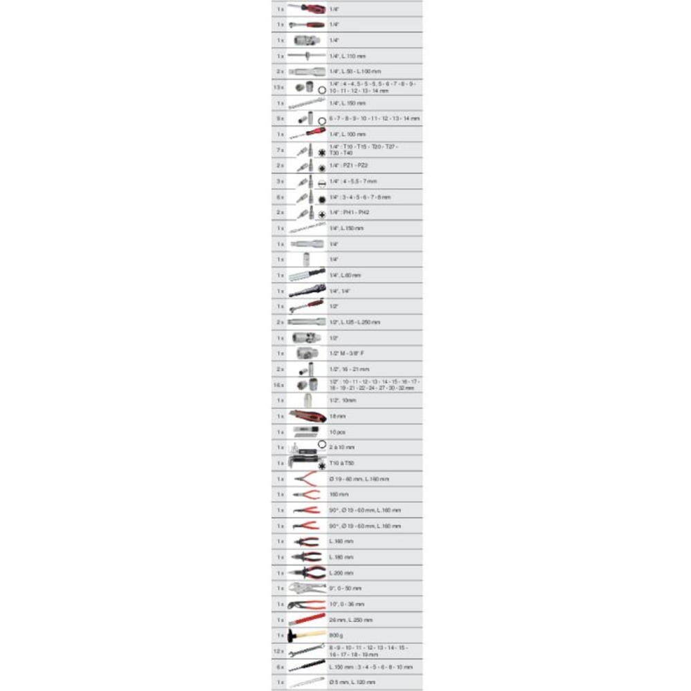 Servante RACING 6 tiroirs équipée de 264 outils KS TOOLS - 855.6134