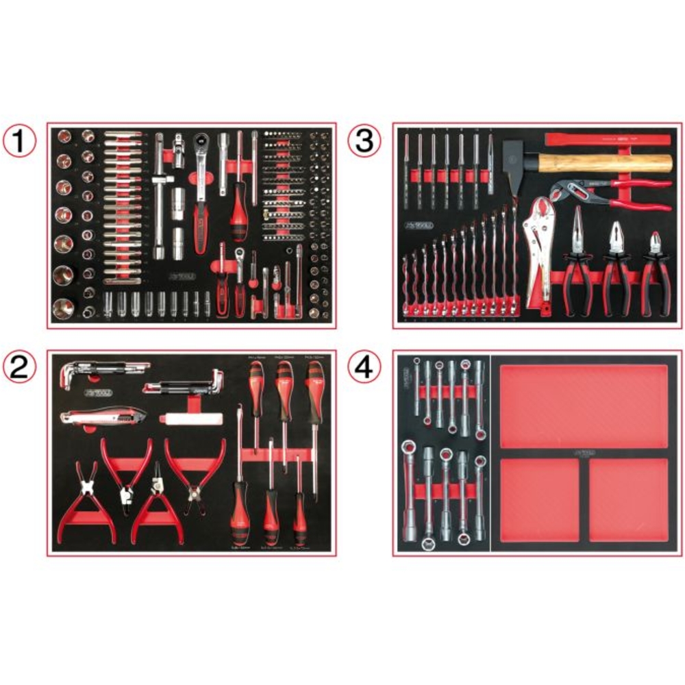 Servante RACING 6 tiroirs équipée d'une composition automobile de 303 outils KS TOOLS - 855.6174