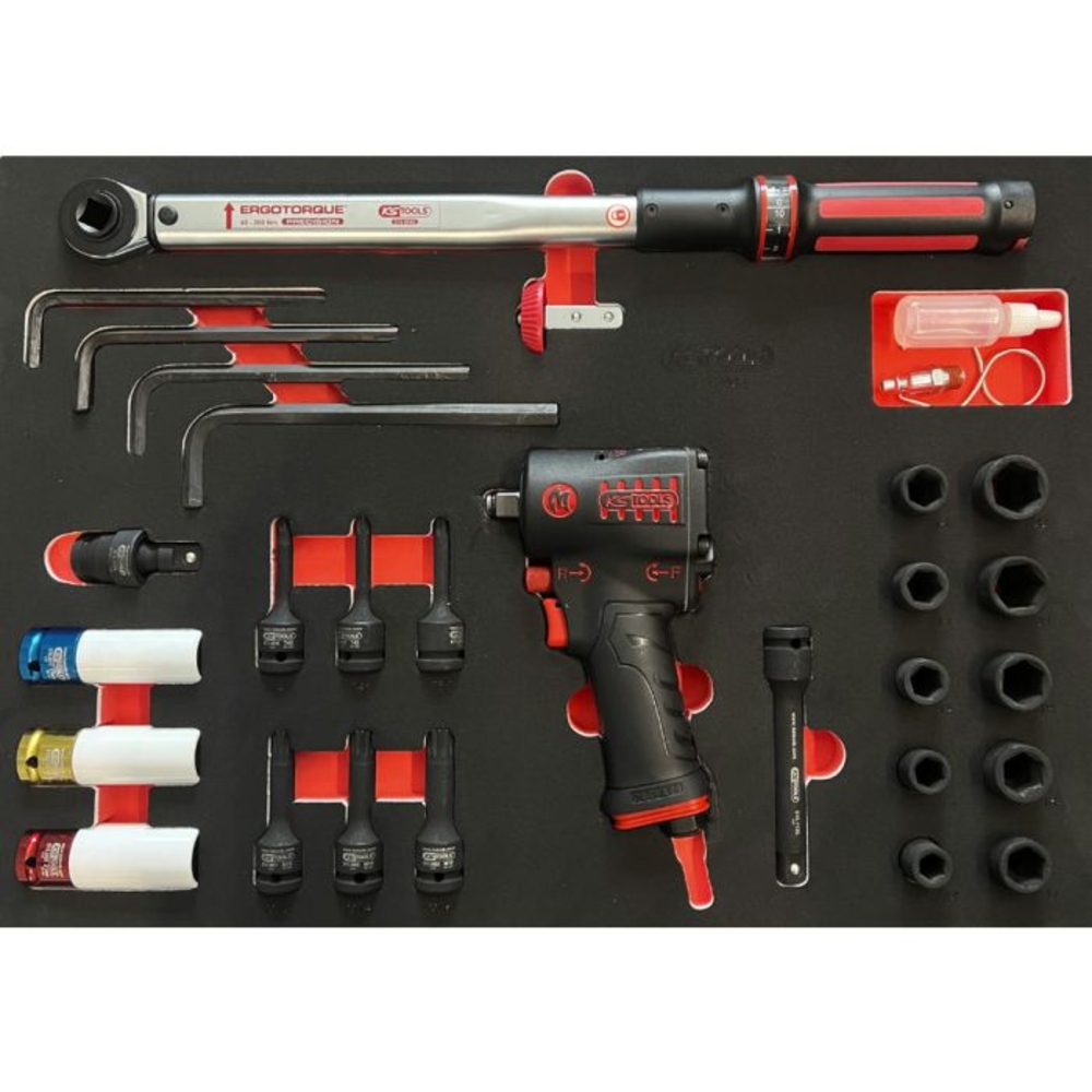 Servante RACING 6 tiroirs équipée d'une composition automobile de 303 outils KS TOOLS - 855.6174