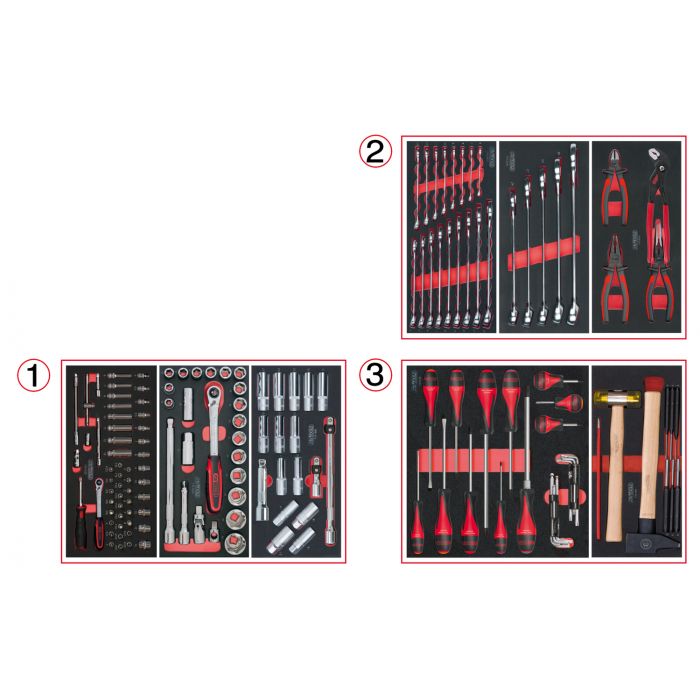 Servante d'atelier RACING KS TOOLS 7 tiroirs équipée de 158 outils - 8557158 KS TOOLS - 855.7158