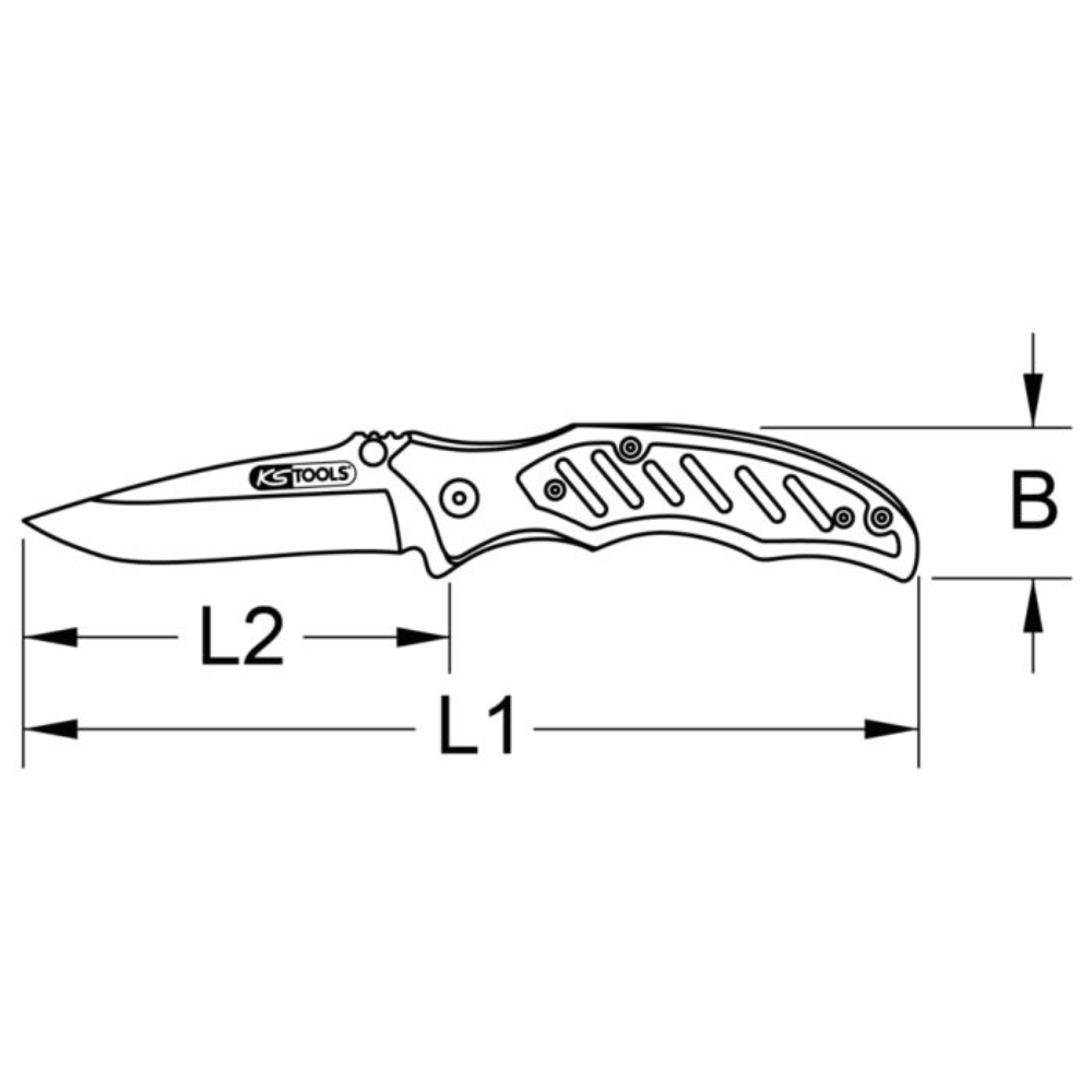 Couteau de poche pliant en acier inoxydable 172 mm KS TOOLS - 907.2119