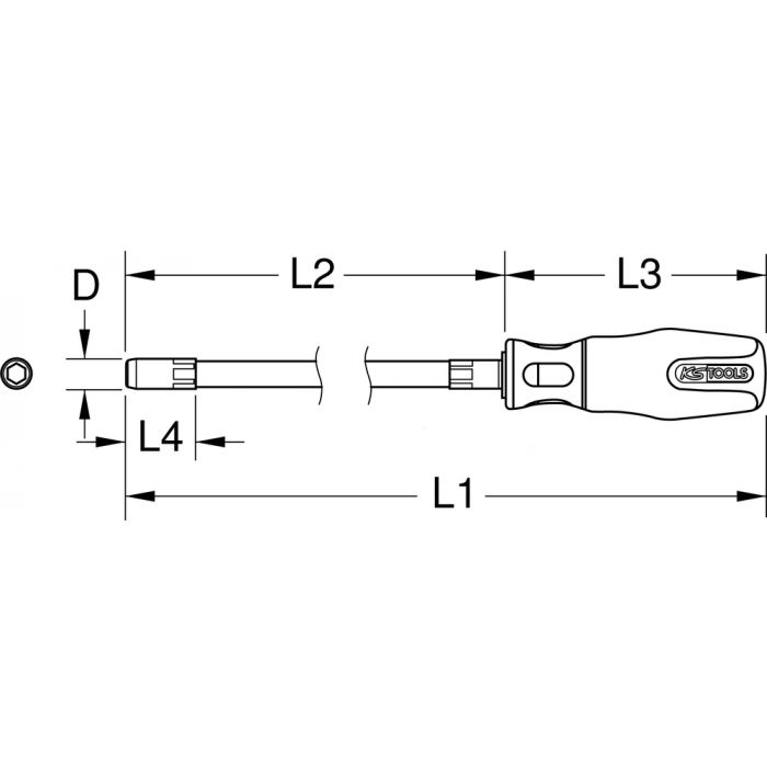 Tournevis à douilles ERGOTORQUEplus, modèle long, 5mm KSTOOLS - 9111175