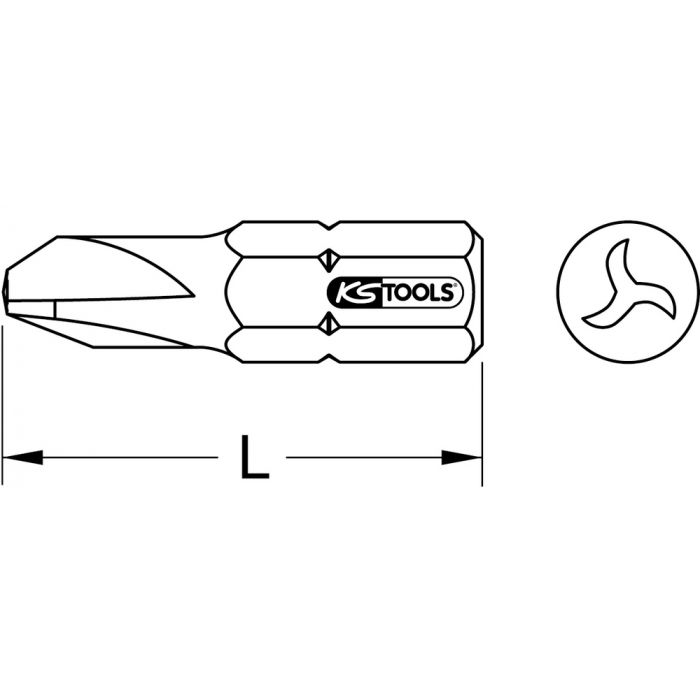 Boîte de 5 embouts de vissage TRIWING 25 mm - 1/4
