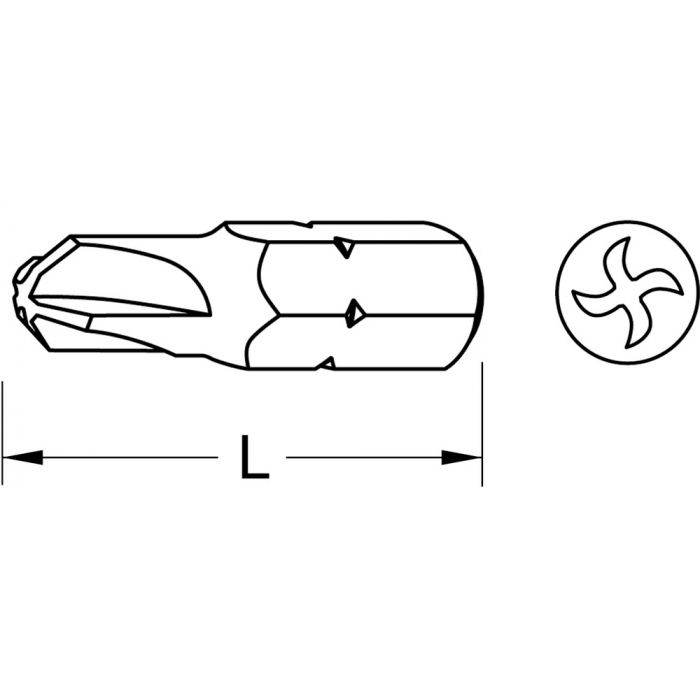 Boîte de 5 embouts de vissage TORQ-SET 25 mm - 1/4