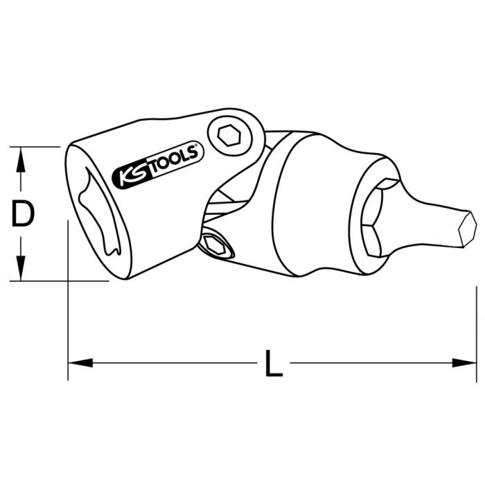 Douille-tournevis articulée 6 pans intérieur pour étrier de frein KS TOOLS - 911.3904