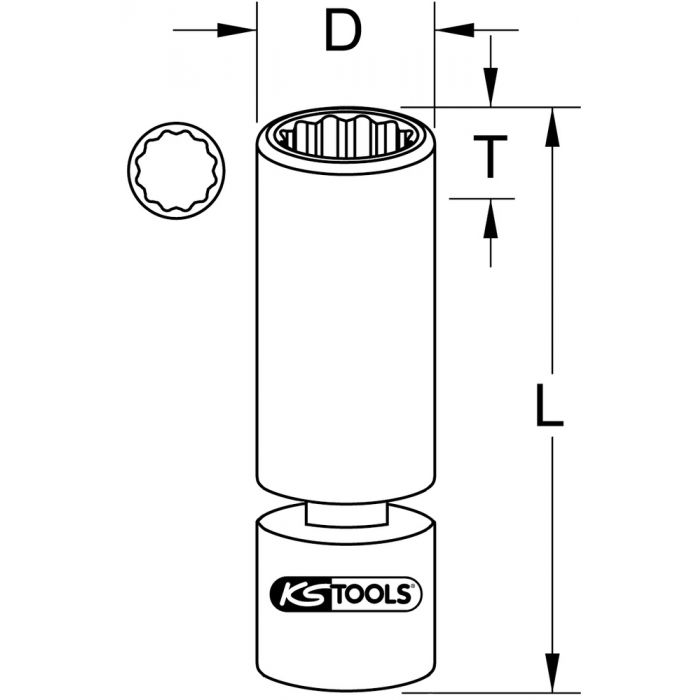 Douille à bougie articulée 14 mm KS TOOLS - 911.3999