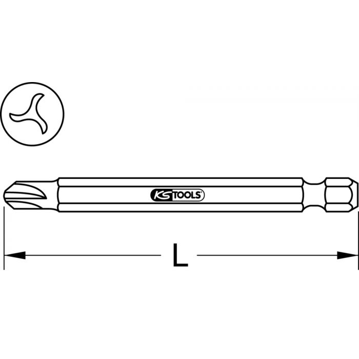 Boîte de 5 embouts de vissage TRI-WING 75 mm - 1/4