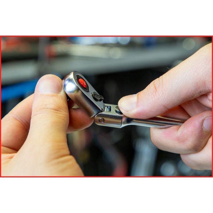 Cliquet téléscopique réversible 1/4" à tête articulée 72 dents KS TOOLS - 914.1420