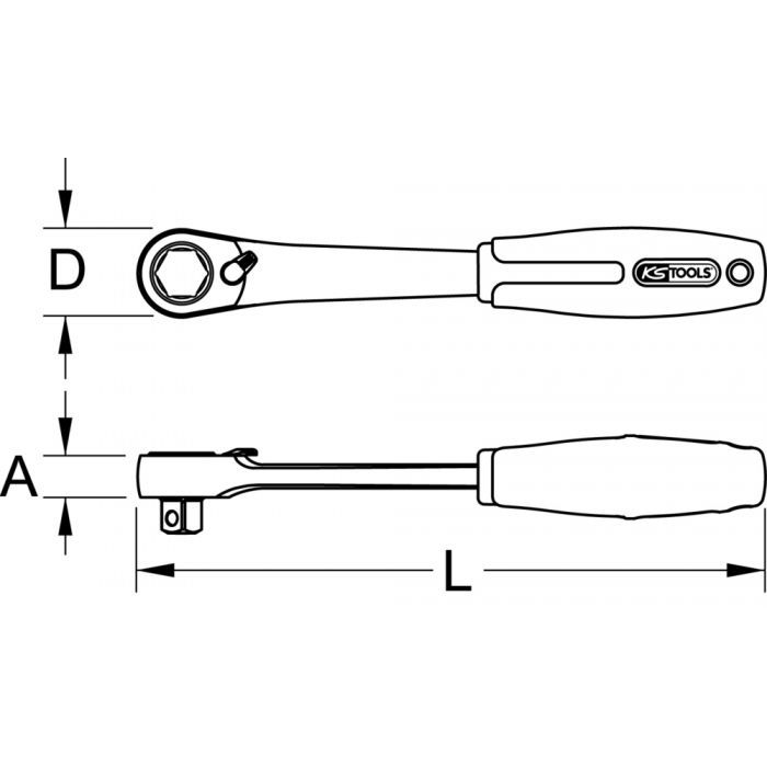 Cliquet débouché 19 mm 72 dents extra-plat TRIPLEplus articulé KS TOOLS - 922.4041