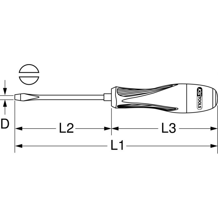 Tournevis ULTIMATE Fente 8 mm - lame 300 mm KS TOOLS - 922.6017