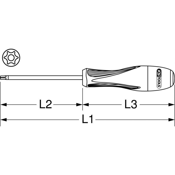 Tournevis ULTIMATE TORX® percé, TB7 - lame 100 mm KSTOOLS - 9226058