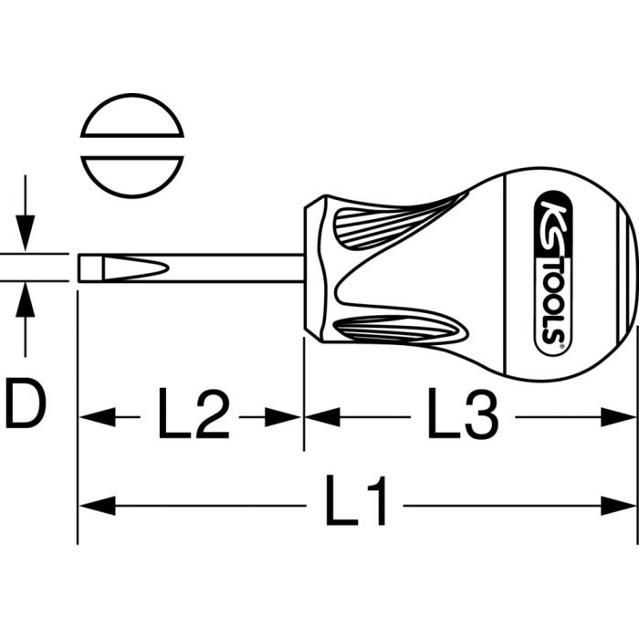 Tournevis ULTIMATE tom pouce Fente 5 mm – 38 mm KS TOOLS - 922.6081