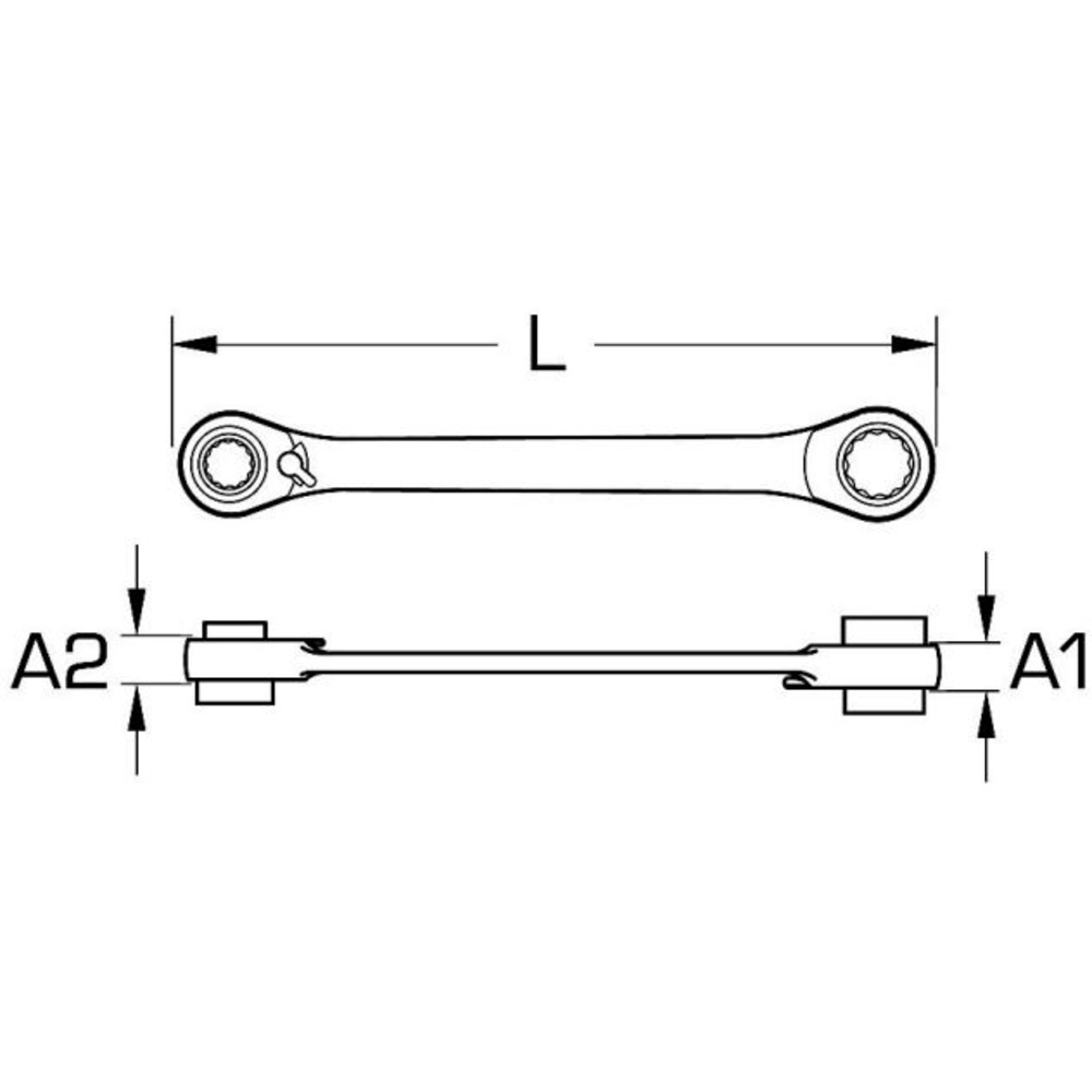 Clé polygonale à cliquet double 4 en 1, 10 x 13mm 17 x 19mm BRILLIANT TOOLS - KS TOOLS - BT013901