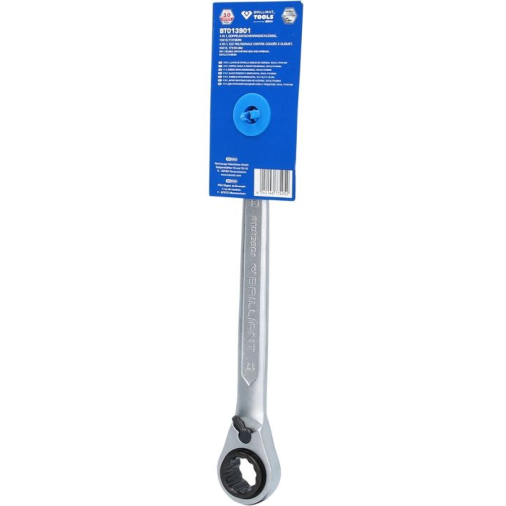Clé polygonale à cliquet double 4 en 1, 10 x 13mm 17 x 19mm BRILLIANT TOOLS - KS TOOLS - BT013901