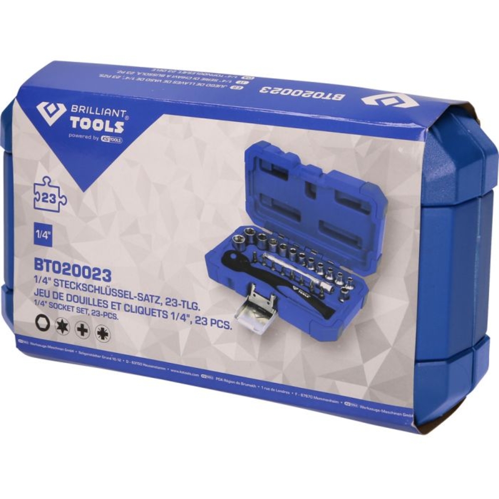 Coffret de douilles et cliquets 1/4