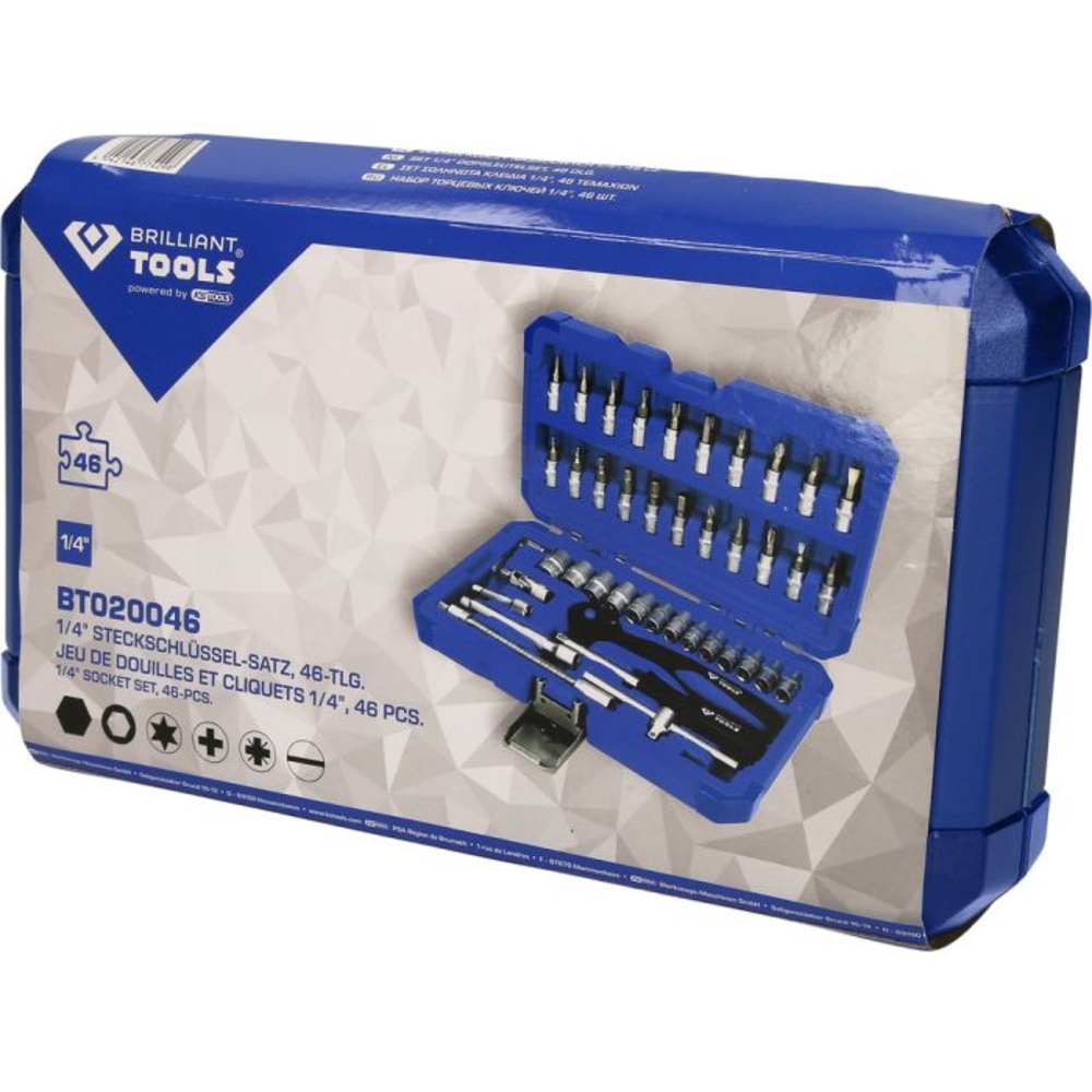 Coffret de douilles et cliquets 1/4