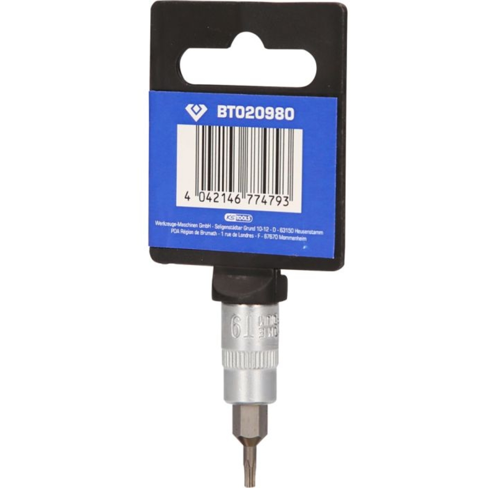 Douille tournevis TORX percé 1/4
