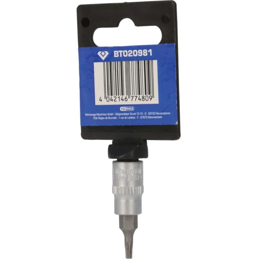 Douille tournevis TORX percé 1/4