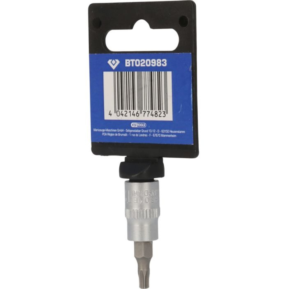 Douille tournevis TORX percé 1/4