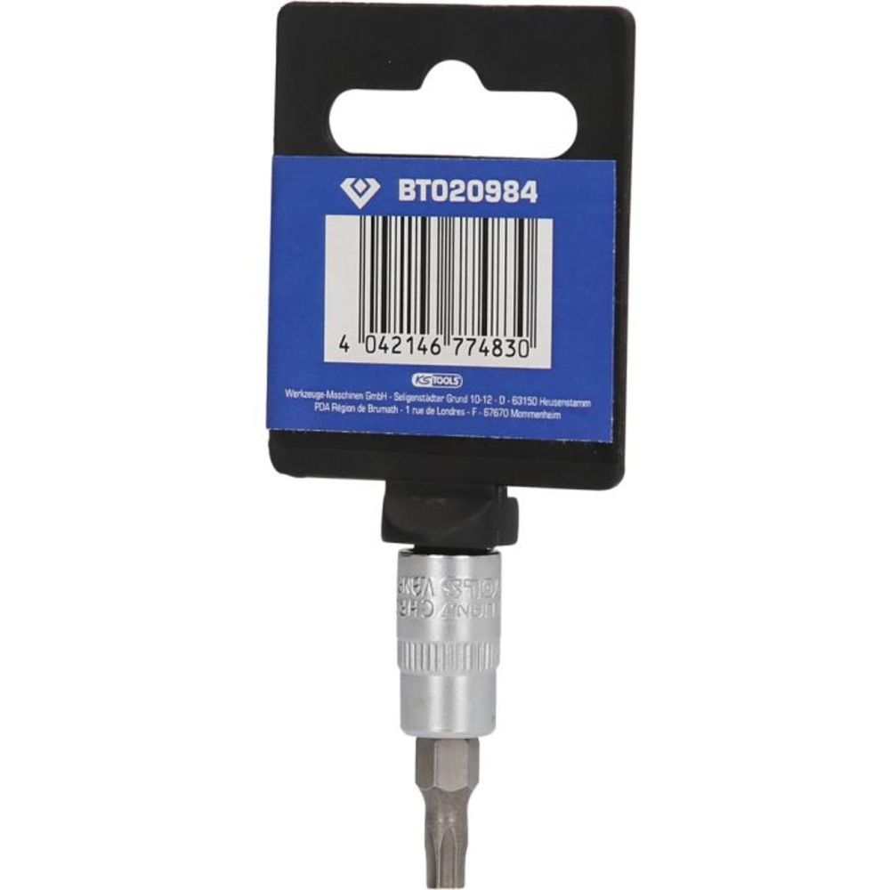 Douille tournevis TORX percé 1/4