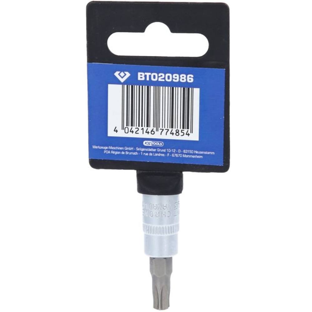 Douille tournevis TORX percé 1/4