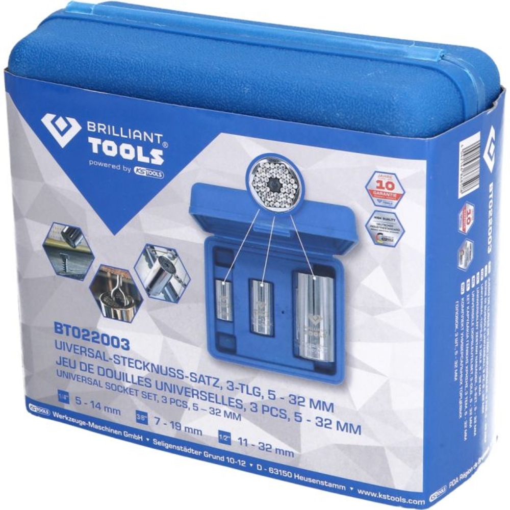 Jeu de douilles universelles 3 pcs 5 - 32mm BRILLIANT TOOLS - KS TOOLS - BT022003