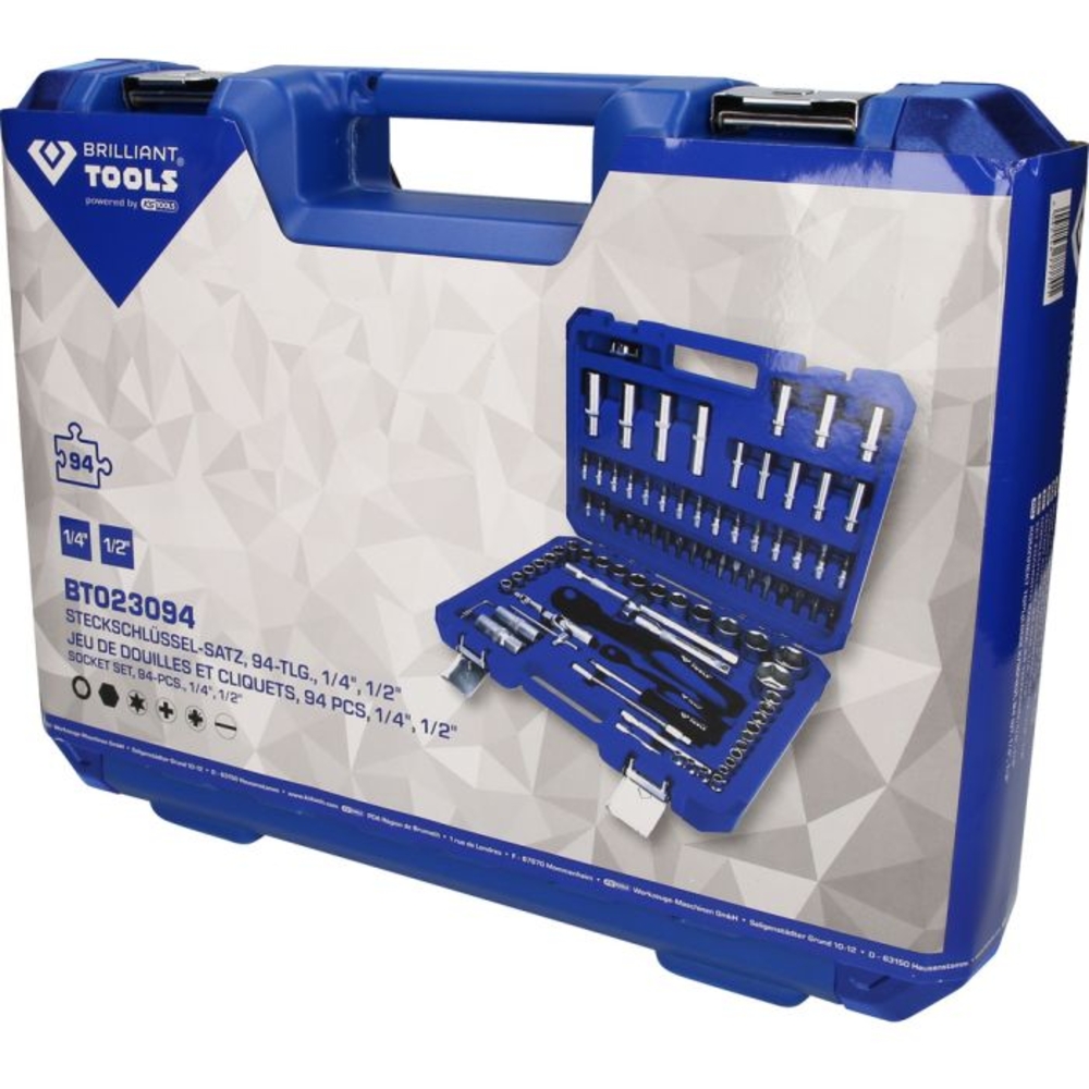 Coffret de douilles et cliquets 94 pcs BRILLIANT TOOLS - KS TOOLS - BT023094