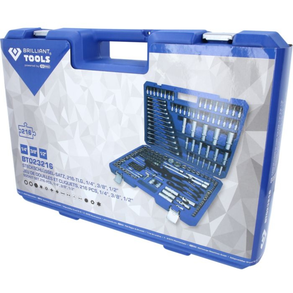 Coffret de douilles cliquets et clés mixtes 206 pcs BRILLIANT TOOLS - KS TOOLS - BT023216