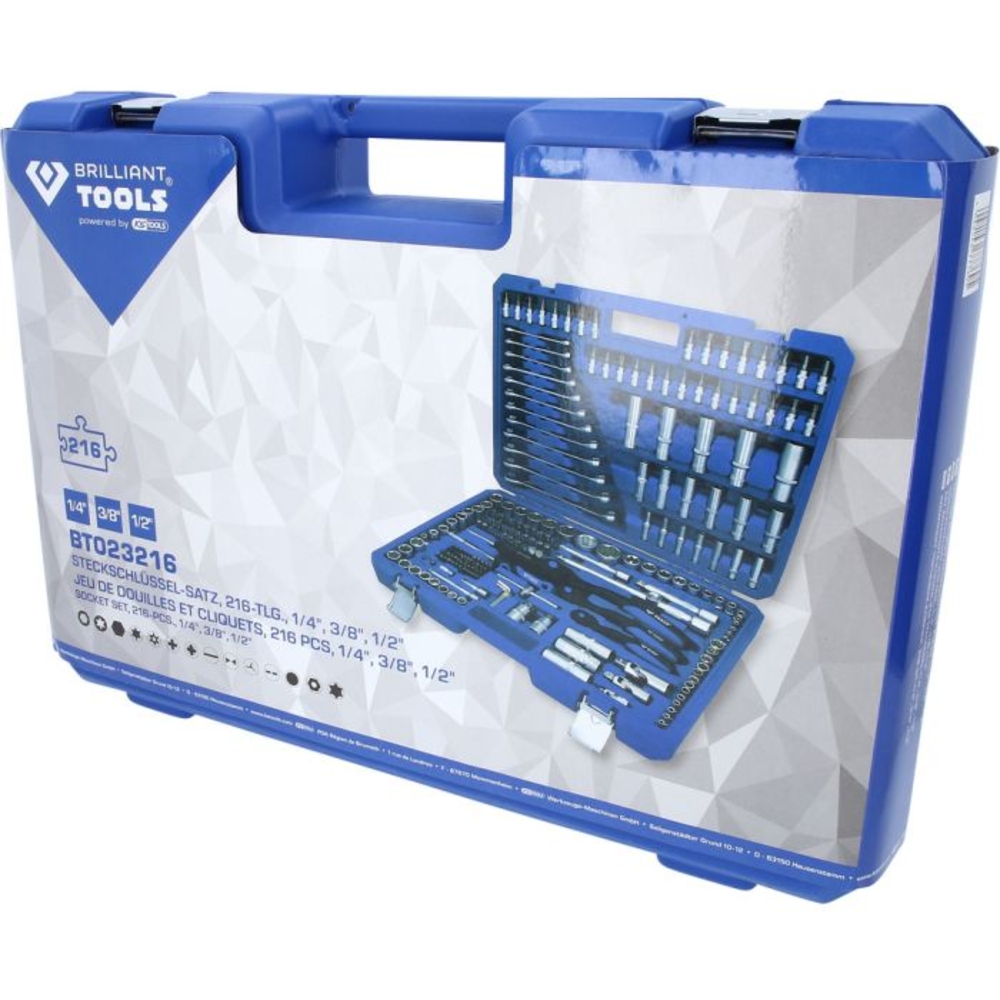 Coffret de douilles cliquets et clés mixtes 206 pcs BRILLIANT TOOLS - KS TOOLS - BT023216
