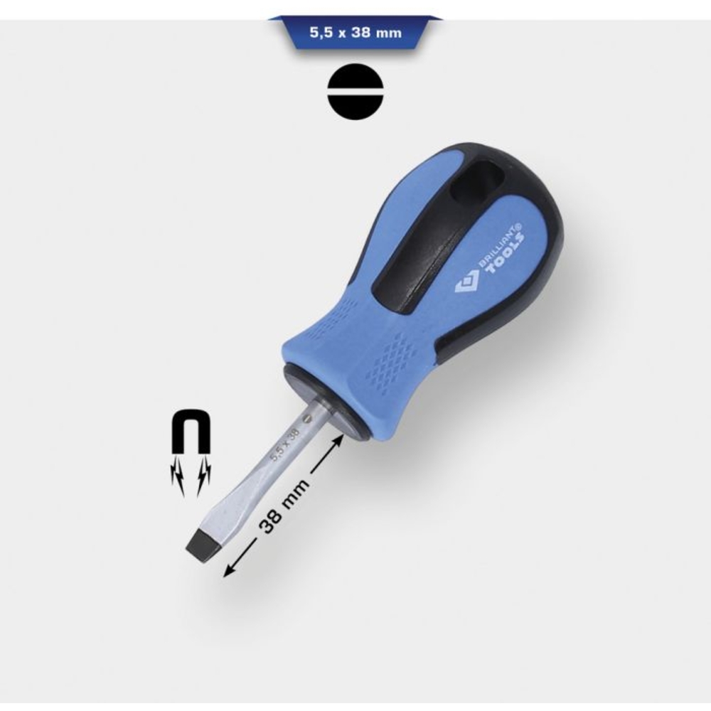 Tournevis Fente 5,5mm L38mm BRILLIANT TOOLS - KS TOOLS - BT031031