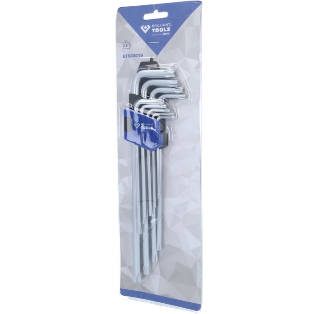 Jeu de clés males TORX longues 9 pcs BRILLIANT TOOLS - KS TOOLS - BT044019