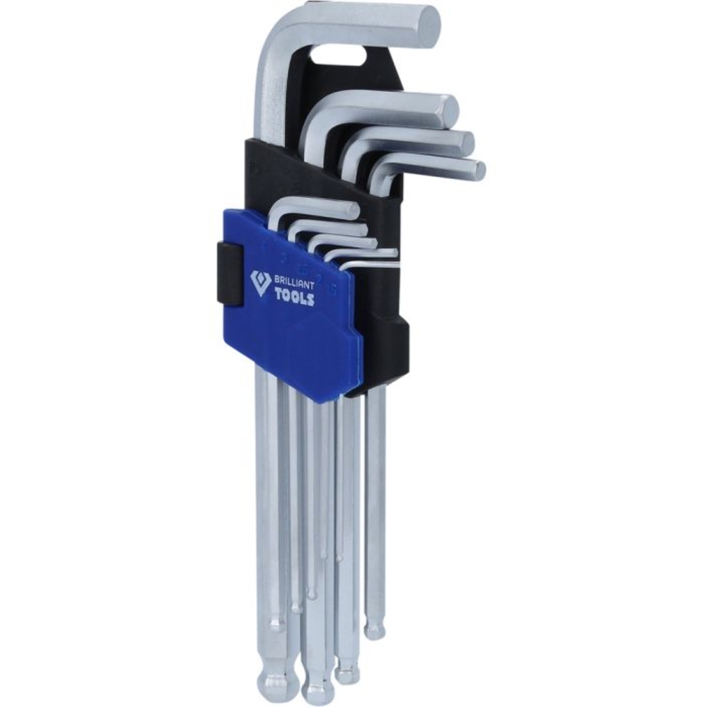 Jeu de clés 6 pans courtes à tête sphérique 9 pcs BRILLIANT TOOLS - KS TOOLS - BT045009