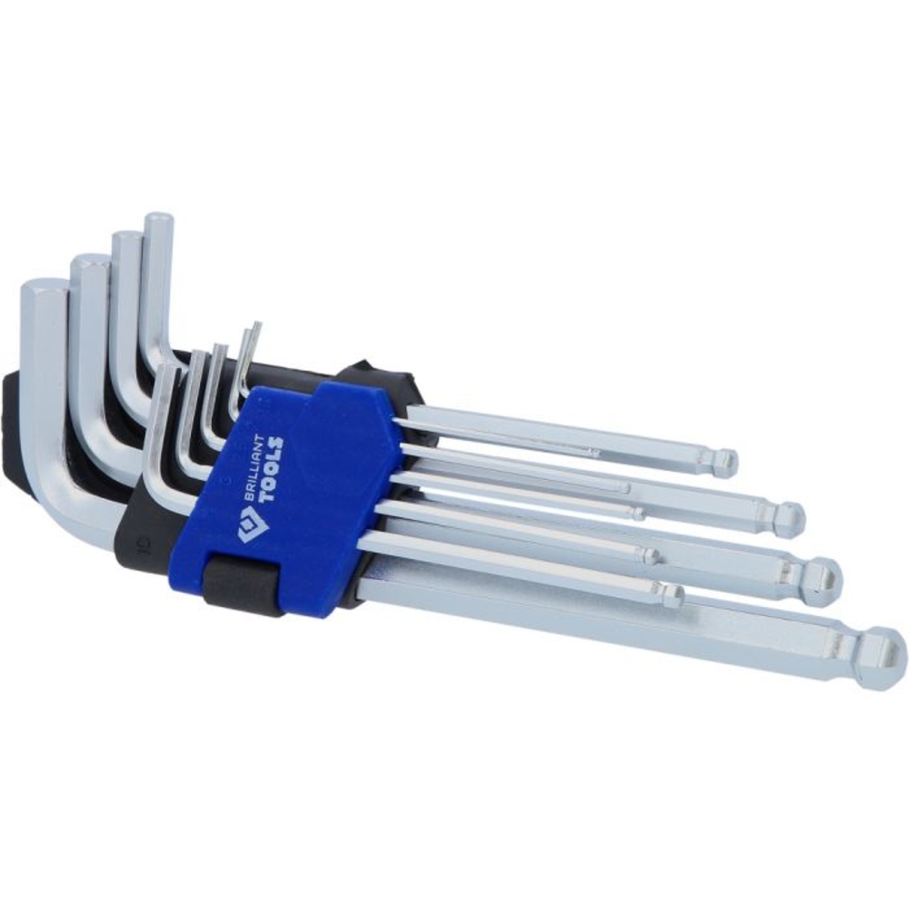 Jeu de clés 6 pans courtes à tête sphérique 9 pcs BRILLIANT TOOLS - KS TOOLS - BT045009
