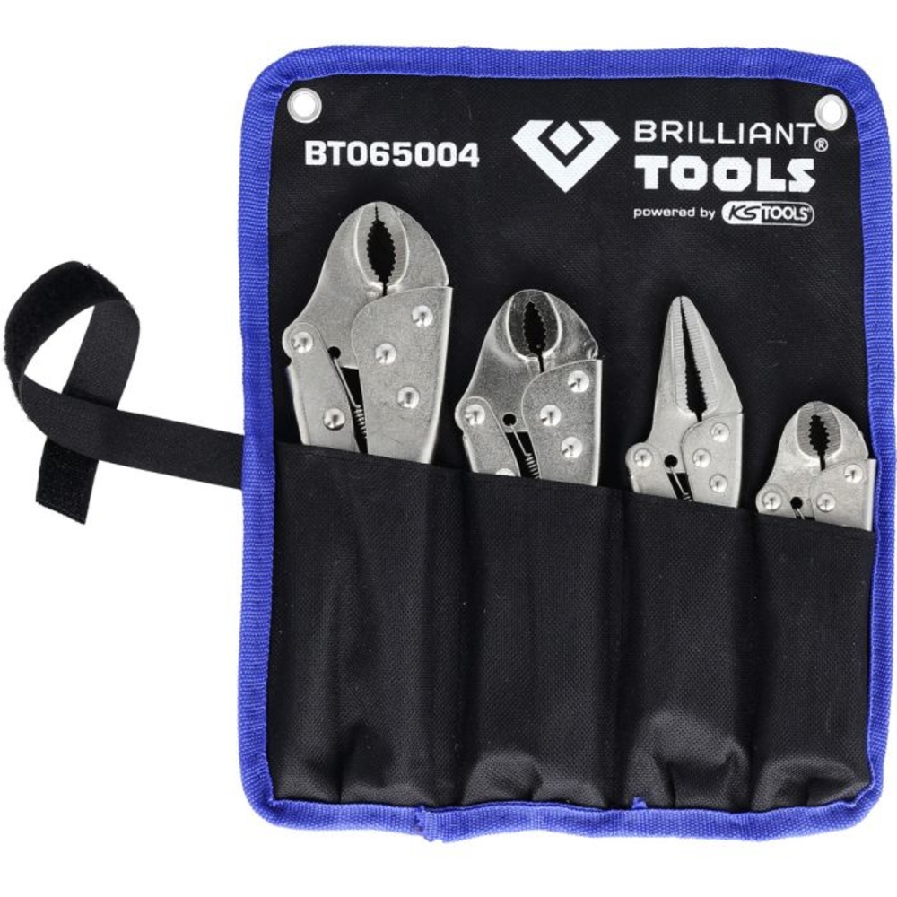 Jeu de pinces étaux à verrouillage 4 pcs BRILLIANT TOOLS - KS TOOLS - BT065004