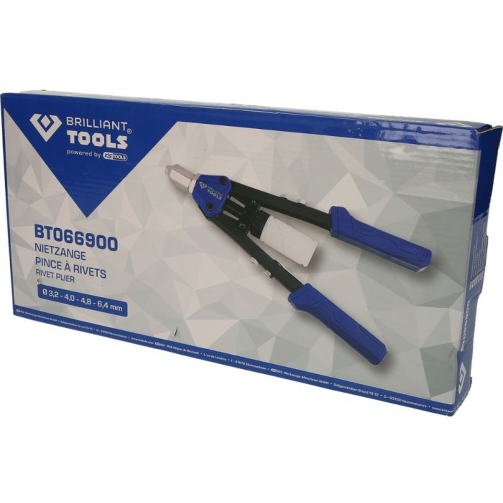 Pince à riveter pour rivets de D3,2-4,0-4,8-6,4mm BRILLIANT TOOLS - KS TOOLS - BT066900
