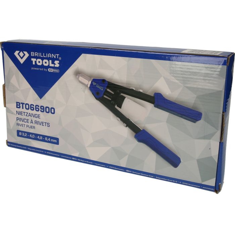 Pince à riveter pour rivets de D3,2-4,0-4,8-6,4mm BRILLIANT TOOLS - KS TOOLS - BT066900