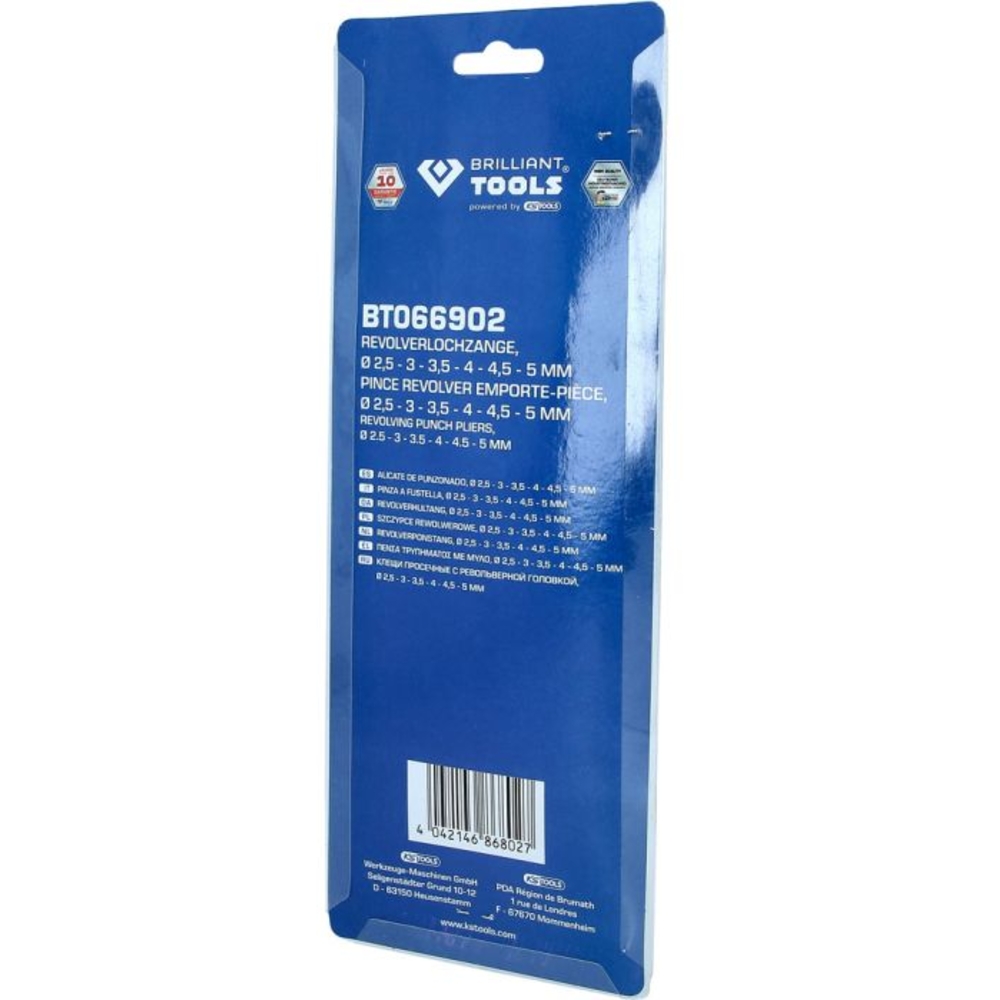 Pince emporte-pièces revolver D2,5-3,0-3,5 -4,0-4,5-5,0mm BRILLIANT TOOLS - KS TOOLS - BT066902