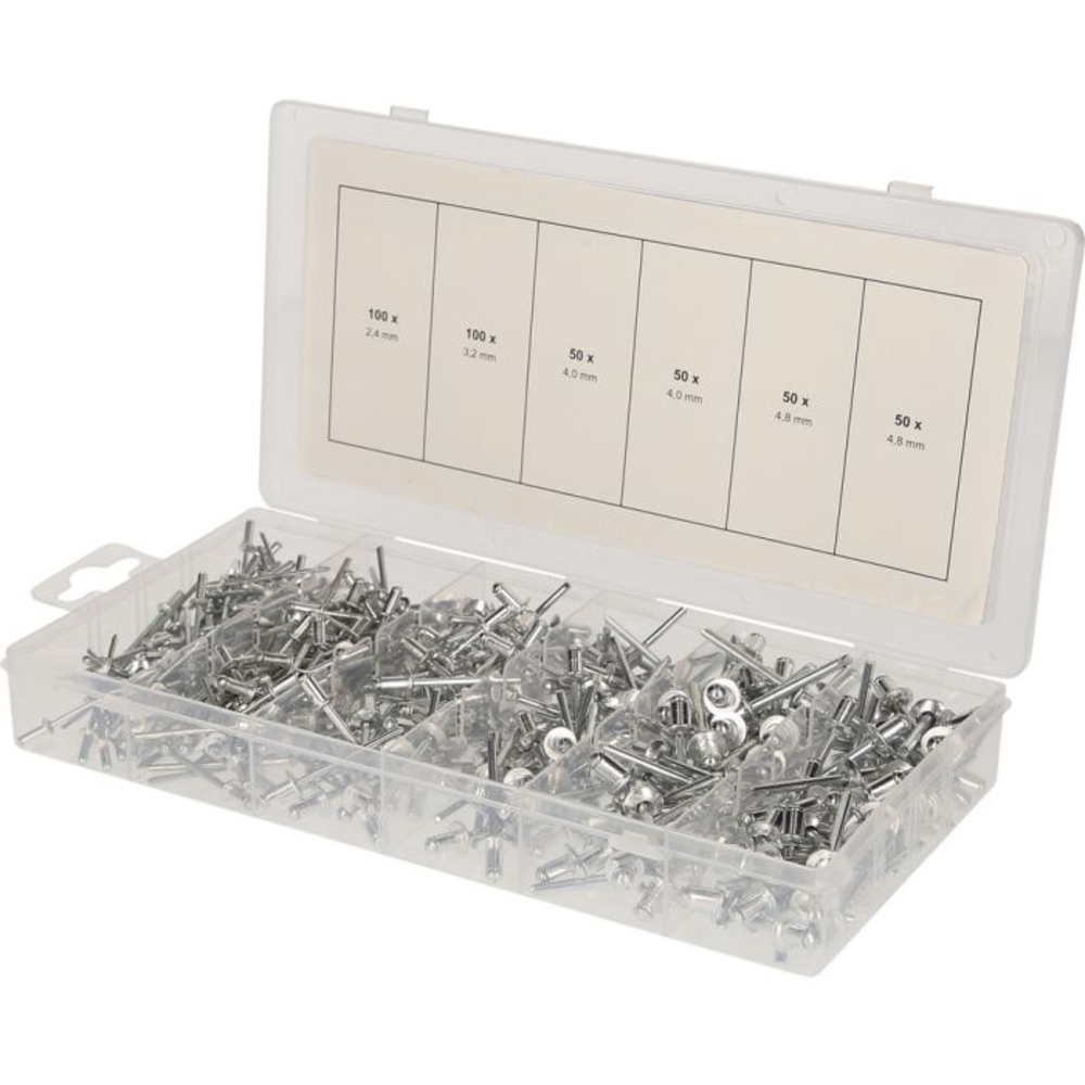 Assortiment de rivets aveugles 400 pcs 2,4-3,2-4-4,8mm BRILLIANT TOOLS - KS TOOLS - BT066950