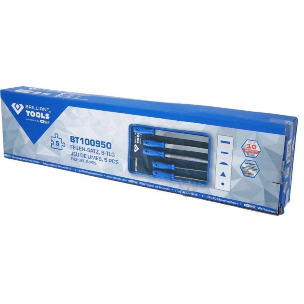 Jeu de limes 5 pcs BRILLIANT TOOLS - KS TOOLS - BT100950