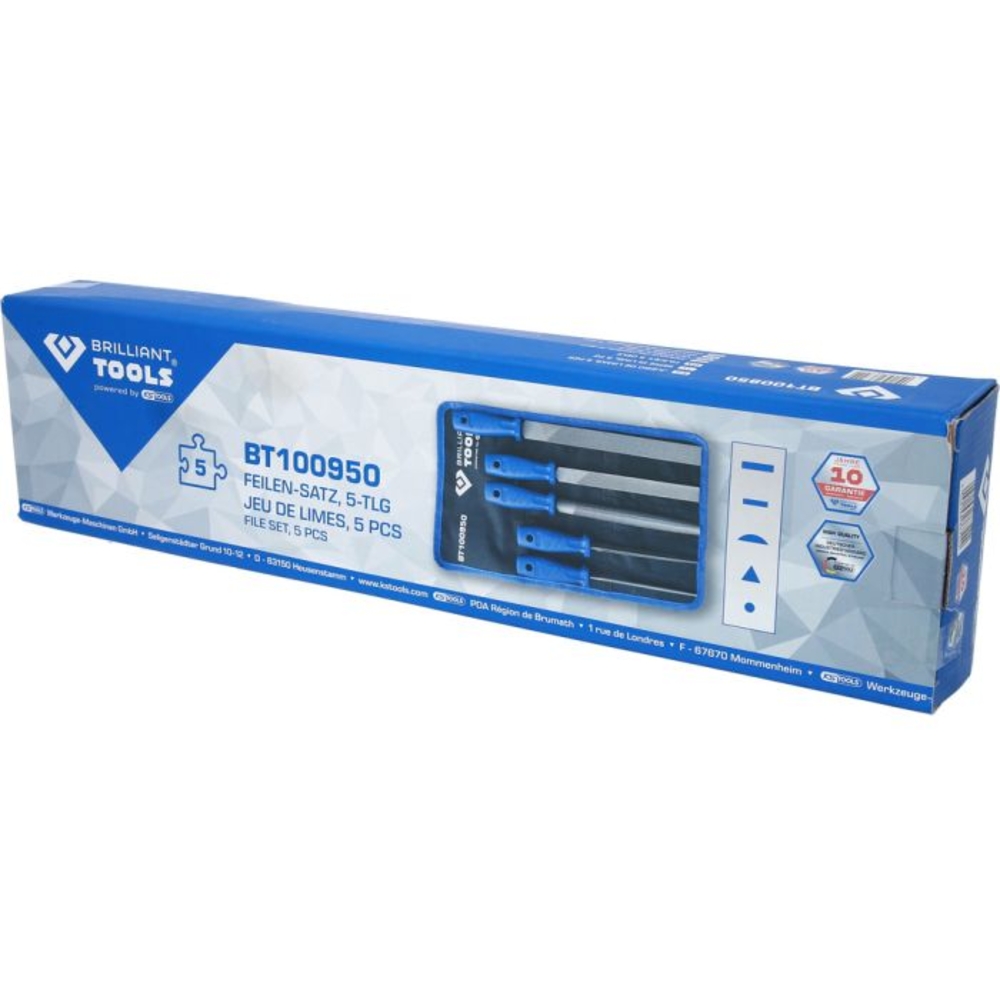 Jeu de limes 5 pcs BRILLIANT TOOLS - KS TOOLS - BT100950