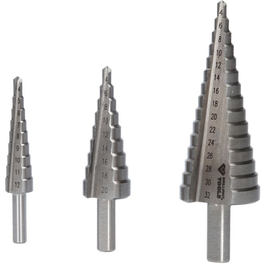 Jeu de forets étagés 3 pcs D4 à 32mm BRILLIANT TOOLS - KS TOOLS - BT101925