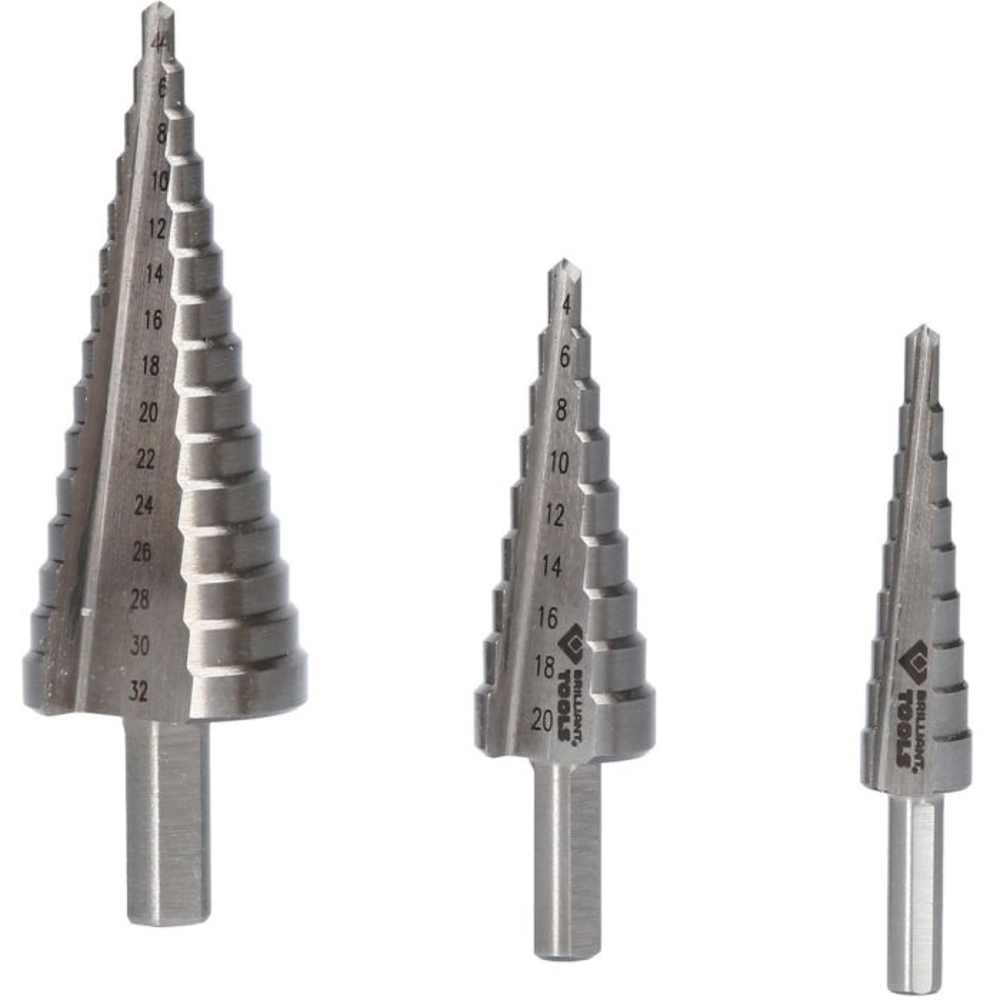 Jeu de forets étagés 3 pcs D4 à 32mm BRILLIANT TOOLS - KS TOOLS - BT101925