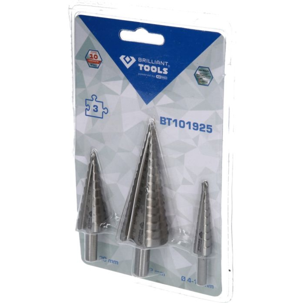 Jeu de forets étagés 3 pcs D4 à 32mm BRILLIANT TOOLS - KS TOOLS - BT101925