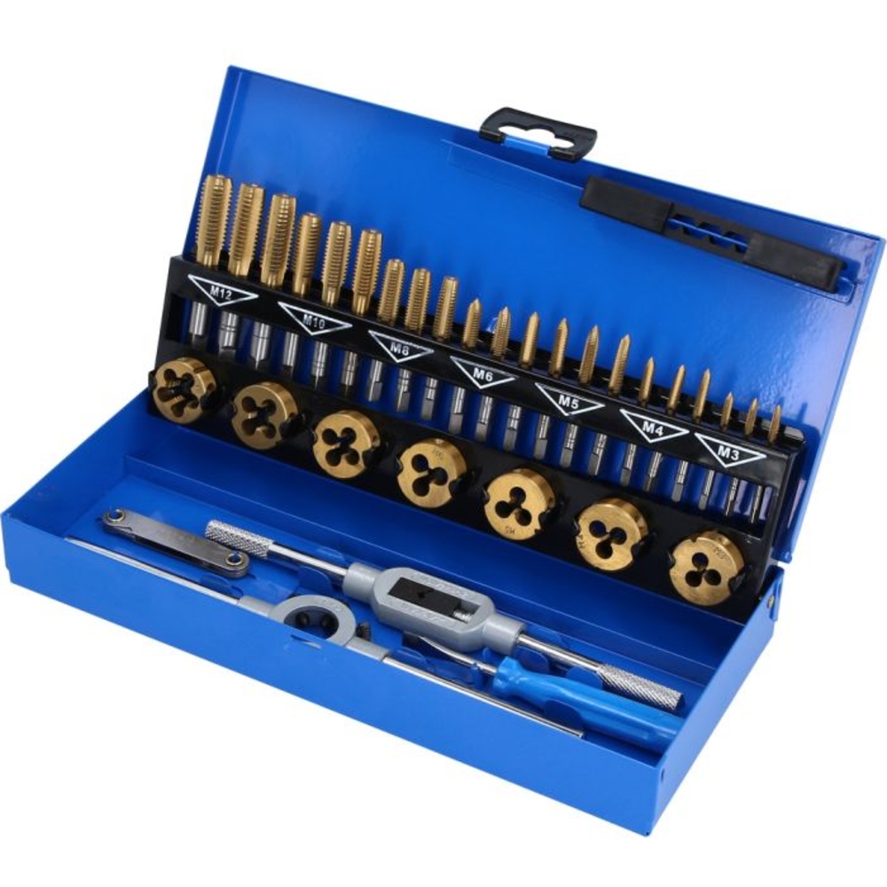 Jeu de tarauds et filières TiN 32 pcs BRILLIANT TOOLS - KS TOOLS - BT101950