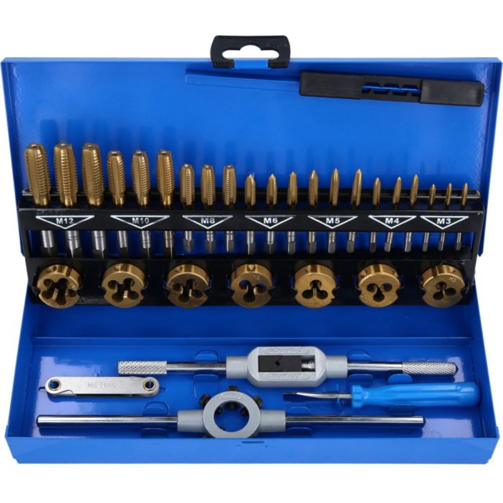 Jeu de tarauds et filières TiN 32 pcs BRILLIANT TOOLS - KS TOOLS - BT101950