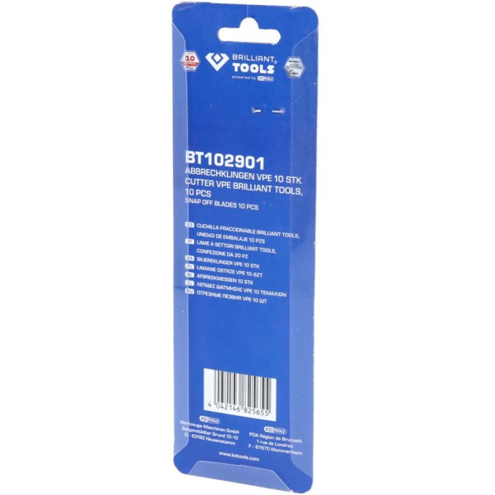 Lot de 10 lames sécables 100x18mm pour cutter BRILLIANT TOOLS - KS TOOLS - BT102901
